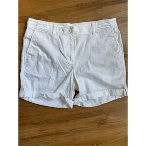 Talbots Size 10 White Shorts Roll Bottom 5.5 Inch Inseam